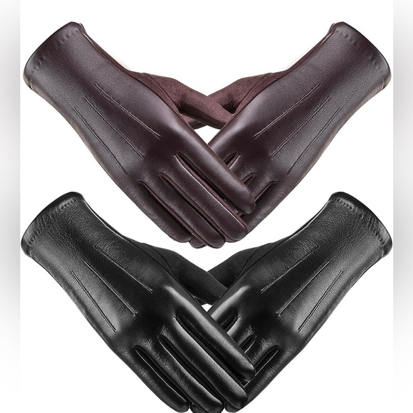 Gloves, Intelligent Touch Screen Warm and Comfortable Wool Lined Gloves 2 Pairs - Picture 1 of 5